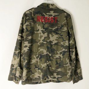 Love Tree Resist Camo Distressed Jacket